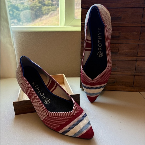 Rothy's Shoes - Rothy's Varsity Stripe Red Points size 8.5